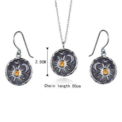 Sun Moon Earring and Necklace