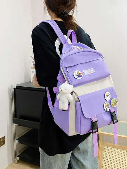 Large Teen School Bag Four-piece Bag