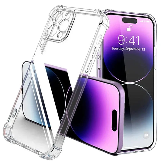 Clear Phone Case for iPhone 13 11 12 14 15 Pro Max Shockproof Silicone