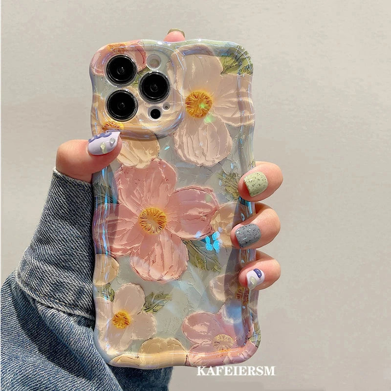 Light Flowers Phone Case For iPhone 14 Pro Max 11 12 13 Pro Max