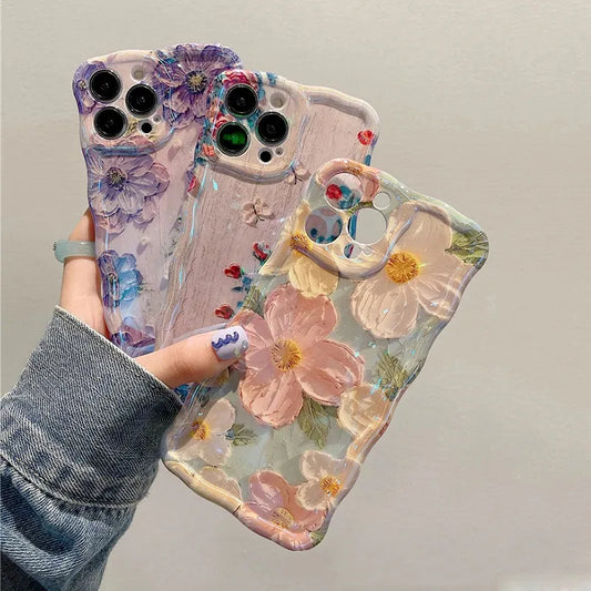 Light Flowers Phone Case For iPhone 14 Pro Max 11 12 13 Pro Max